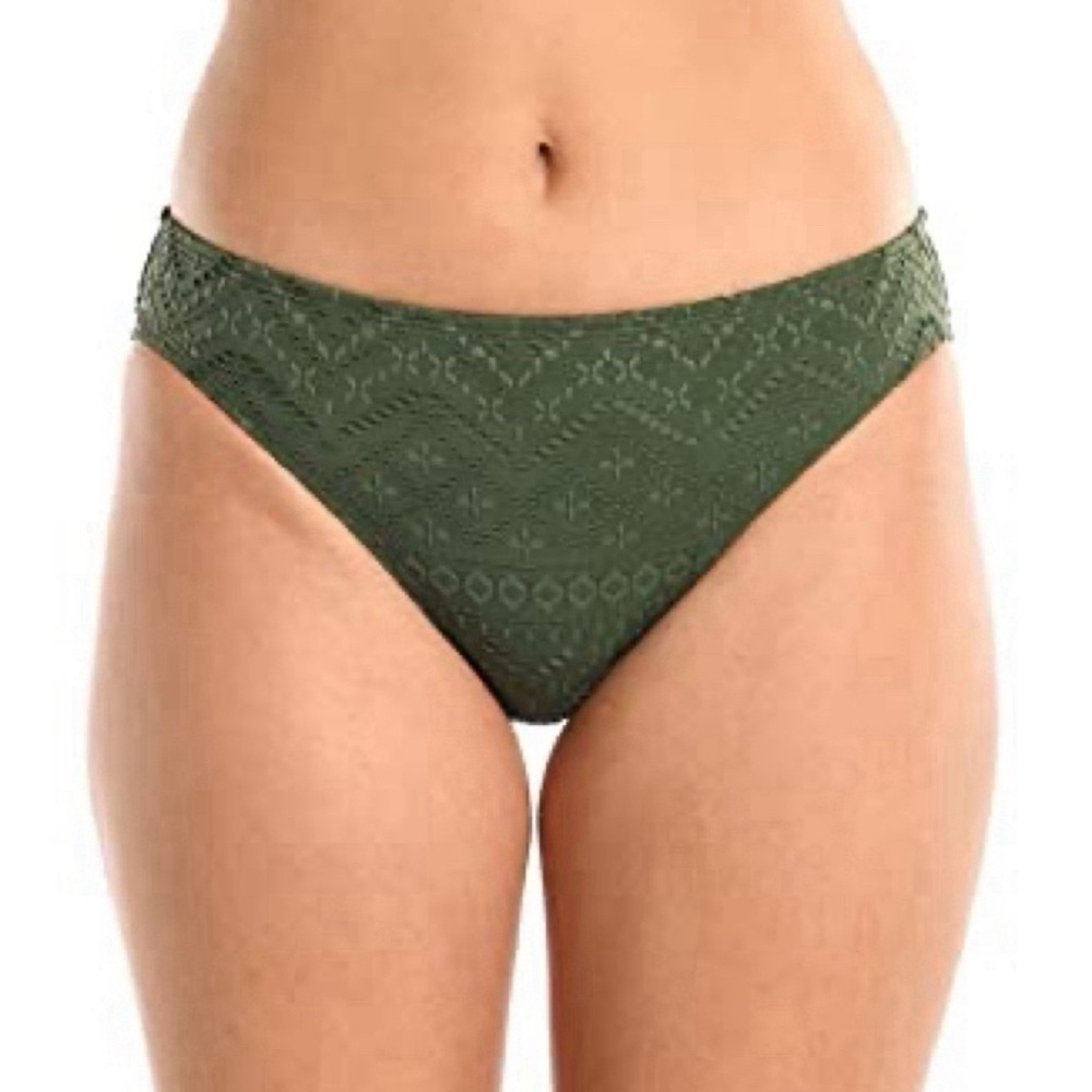 La Blanca Women’s Hipster Swimsuit Bottom, Olive//Saltwater Sands, 16